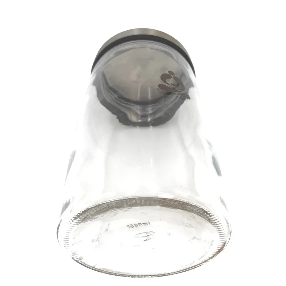 Teavana Glass Tea Canister 1800ml Clear Silver Very Clean No Flaws